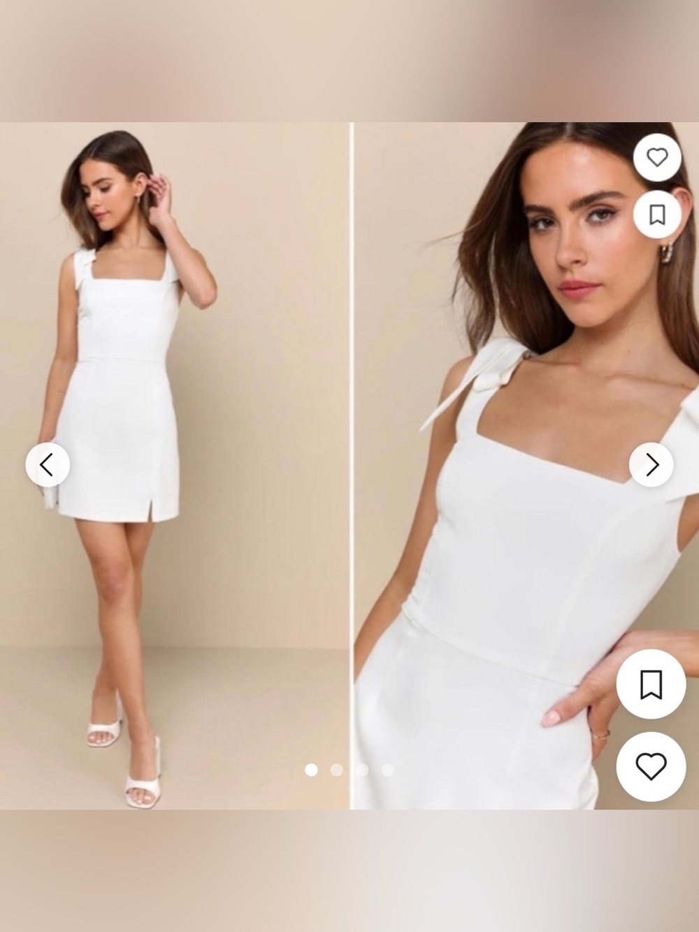 Lulu's Ivory Tie-Shoulder Mini Dress